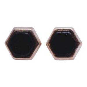 Gold‎ and black studded earrings hypoallergenic nickle and lead free